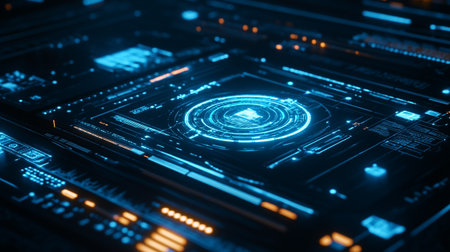 Futuristic HUD interface. Abstract technology background. 3d renderingの写真素材