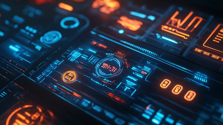 Futuristic HUD interface. Futuristic user interface. 3d renderingの写真素材
