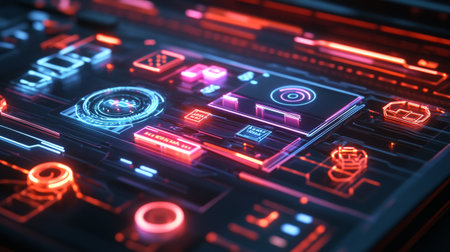Futuristic HUD interface. Technology concept. 3D Renderingの写真素材