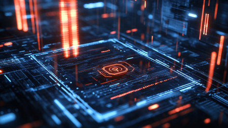 3d rendering of abstract technology background. Hi-tech circuit board
