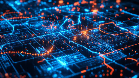 Circuit board. Technology background. 3d rendering toned image