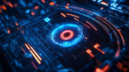 Futuristic HUD interface. Abstract technology concept. 3D Rendering