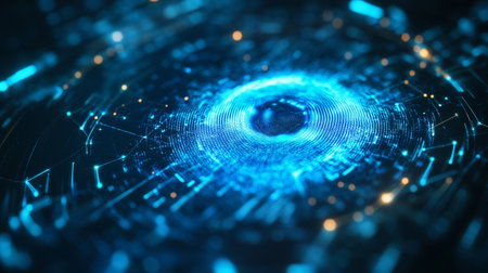 3D illustration of abstract digital technology background. Big data visualization.