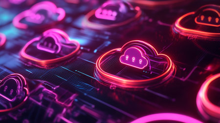 Cloud computing concept. 3d illustration of cloud computing concept background.