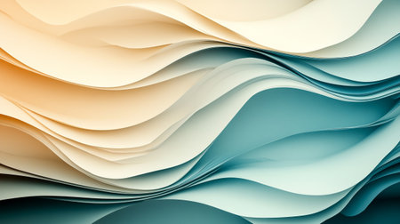 abstract background with blue and beige waves. 3d rendering