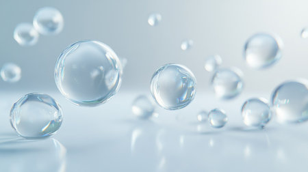 Bubbles in water on a white background. 3d rendering