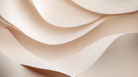 Curved sheets of paper as a background, closeup of photo