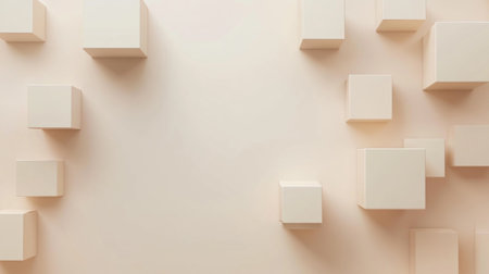 3d rendering of abstract geometric shapes in pastel colors. Beautiful background design.