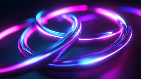 3d render, abstract background with neon lights, computer generated image