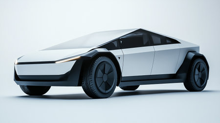 Modern electric sports car on a gray background. 3d rendering.