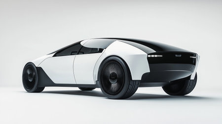 3d rendering of a brand-less generic concept car in studio environment