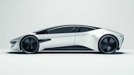 3D rendering of a brand-less generic concept car in studio environment