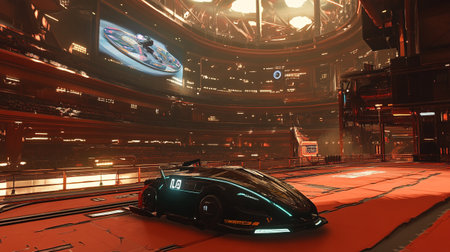 Exhibition of the new car.