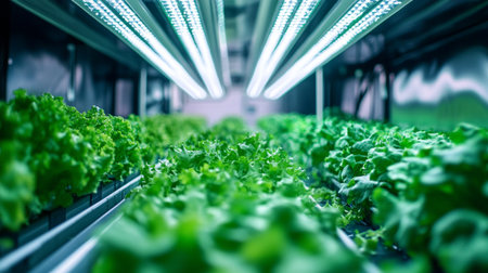 Organic hydroponic vegetable growing in hydroponic farm.