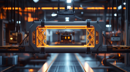 3d rendering of a 3d printer printing a plastic model.の写真素材