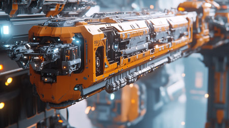 3D rendering of a robot in a futuristic setting. Technology conceptの写真素材