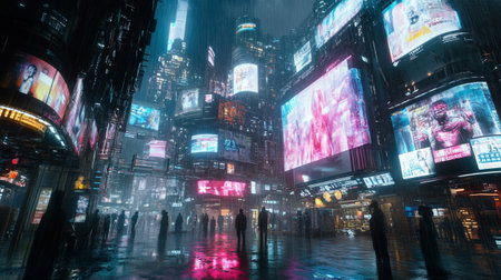 s Square in New York City at night.のeditorial素材