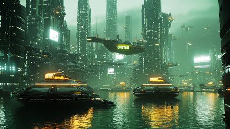 Dubai Marina at night. Dubai is the fastest growing city in the world.