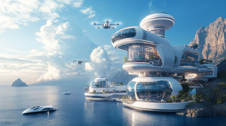 3D CG rendering of a luxury yacht.