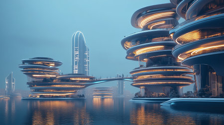 Skyscrapers in Shanghai, China. 3D rendering.