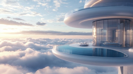 Aerial view of beautiful clouds in the sky. 3d render