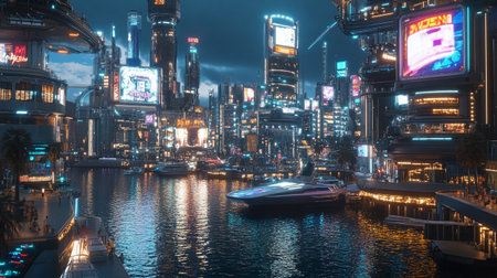 Night scene of Shanghai, Chinaの写真素材