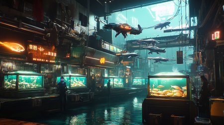 Tourists walk along the canals of Hong Kong at night.のeditorial素材