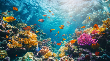 Tropical fish and coral reef in the Red Sea. Egypt