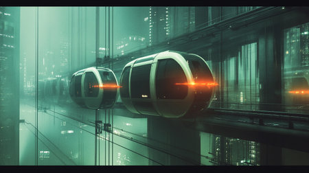 High speed train in the city. 3d rendering toned image