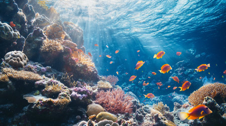 Tropical fish and coral reef in the Red Sea. Egypt