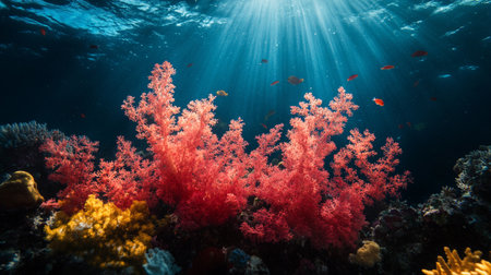 Colorful corals and tropical fish in the Red Sea, Egypt