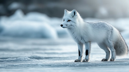 Arctic fox (Vulpes lagopus) in winter.