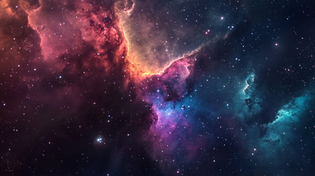Nebula and stars in deep space. Science fiction wallpaper.