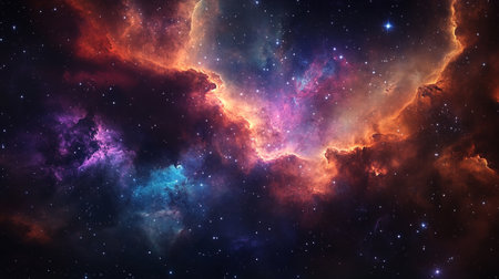 Night sky with stars and nebula.