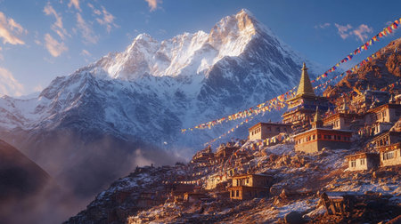 Buddhist stupa in the Himalayas, Nepal