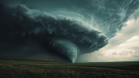 Prairie Storm Clouds ominous weather Saskatchewan Canada. 3D Render