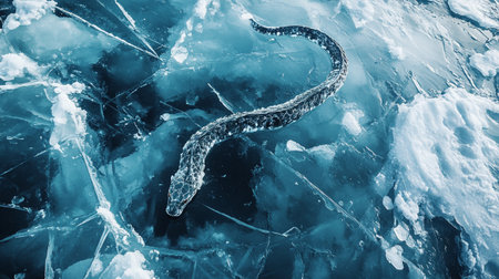 3d illustration of a section in the ice.