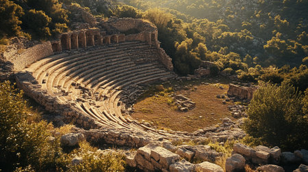 Ancient amphitheater in the ancient city of Kekova, Turkey