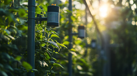 Cultivation of pepper seedlings in a greenhouse. Close-up.