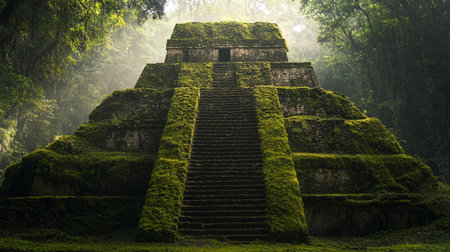 Ancient Mayan pyramid in the jungle of Tikal National Park, Guatemala