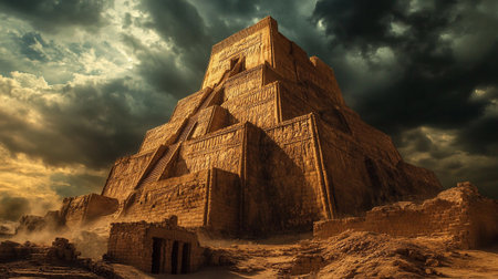 The Great Pyramid of Khufu in the desert of Egypt.の写真素材