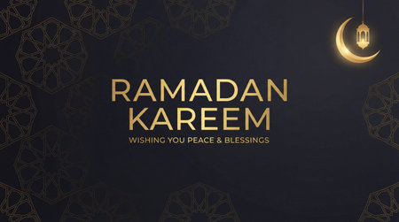 Ramadan Kareem Greeting Card. Translation Ramadan Kareem.の素材
