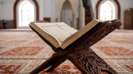 Bible in the mosque with shallow depth of field. Selective focus.の素材