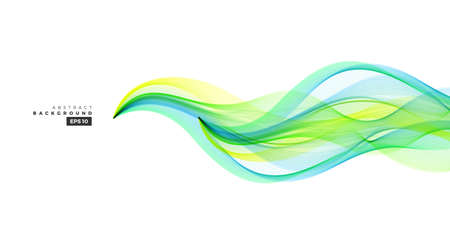 Abstract green and blue gradient abstract wave background for multipurpose usage like brochure, cover, flyer. Abstract wave graphic elementのイラスト素材