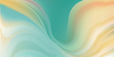 Abstract liquid background design, sea green and yellow paint color flow, artistic fluid watercolor...