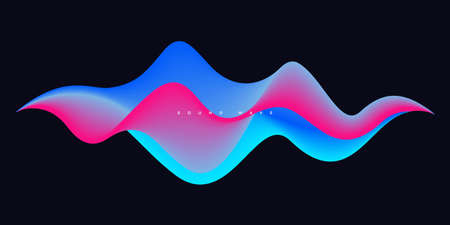 Wave vector element with abstract colorful gradient lines for website, banner and brochure, Curve flow motion illustration,
sound wave, Modern background design.のイラスト素材