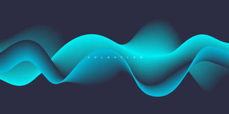 Wave vector element with abstract colorful gradient lines for website, banner and brochure, Curve...