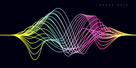 Wave vector element with abstract colorful gradient lines for website, banner and brochure, Curve...