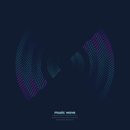 Vector sound wave. Abstract colorful digital equalizer. Audio wave graph of frequency and spectrum vector illustration on dark backgroundのイラスト素材