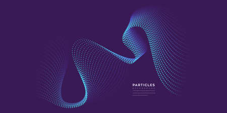 Wave vector element with abstract colorful lines on black background use for banner, poster, website. Curve flow motion illustration.のイラスト素材